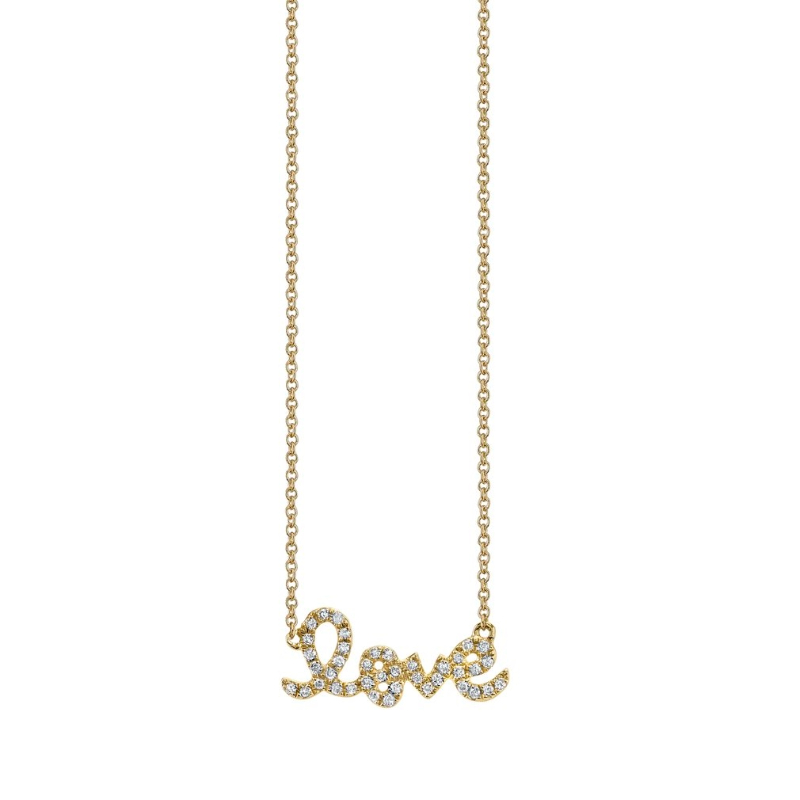 Damaso 18K  Yellow Gold Pave Amore Necklace